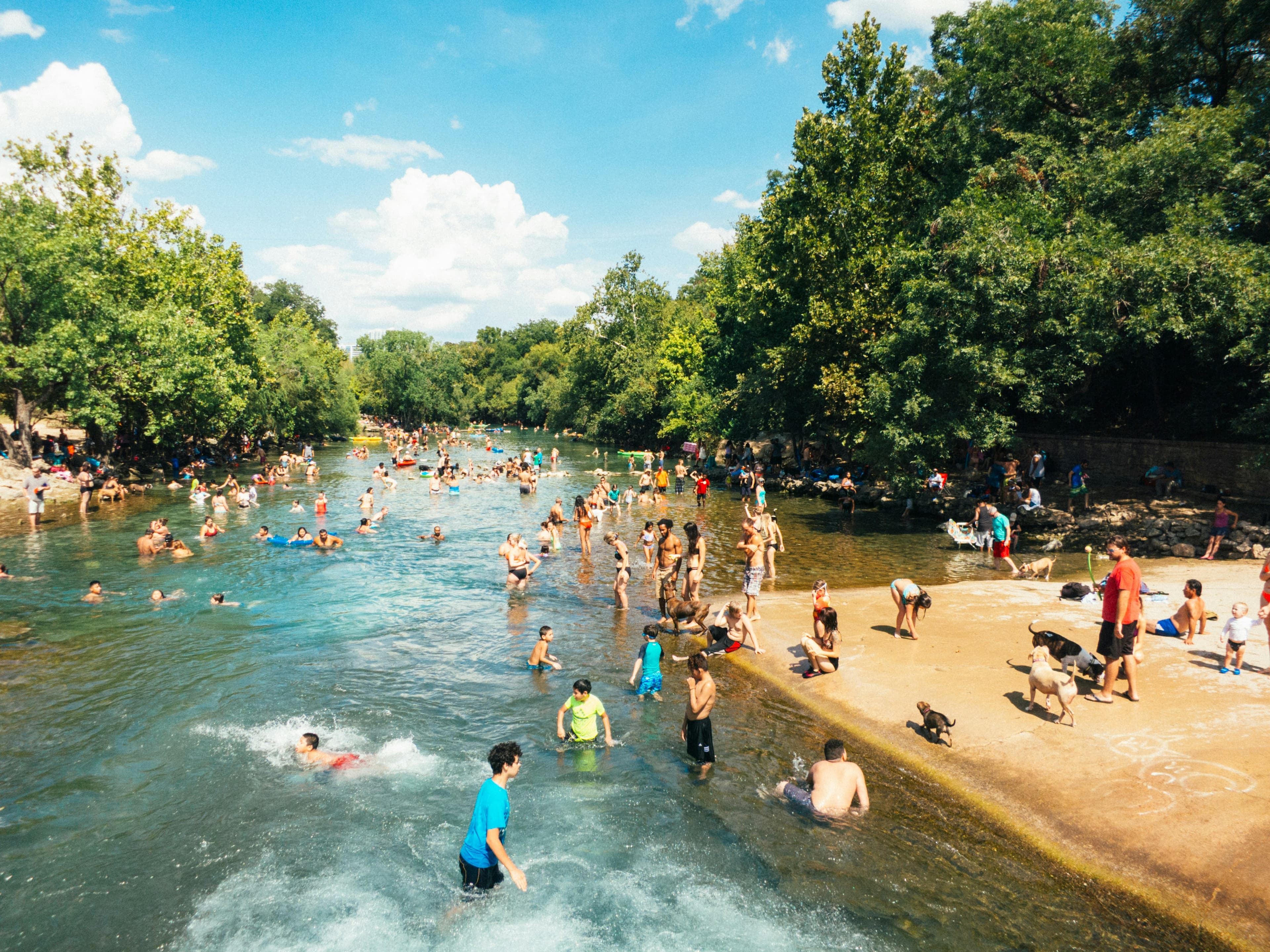 Morning swim at Barton Springs