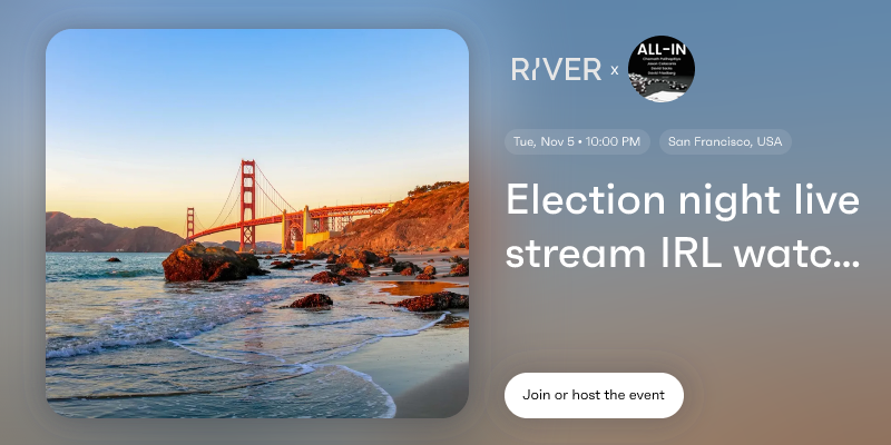 Election night live stream IRL watch party San Francisco, CA